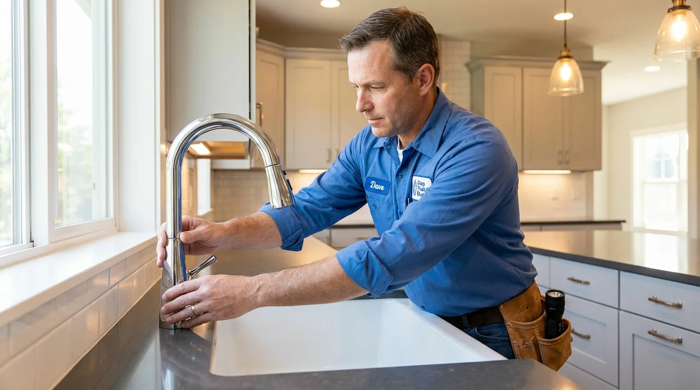 Kitchen faucet installation by Johns Plumbing LLC in Buhler